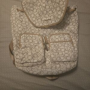 Calvin Klein Cream and Tan Women's Backpack